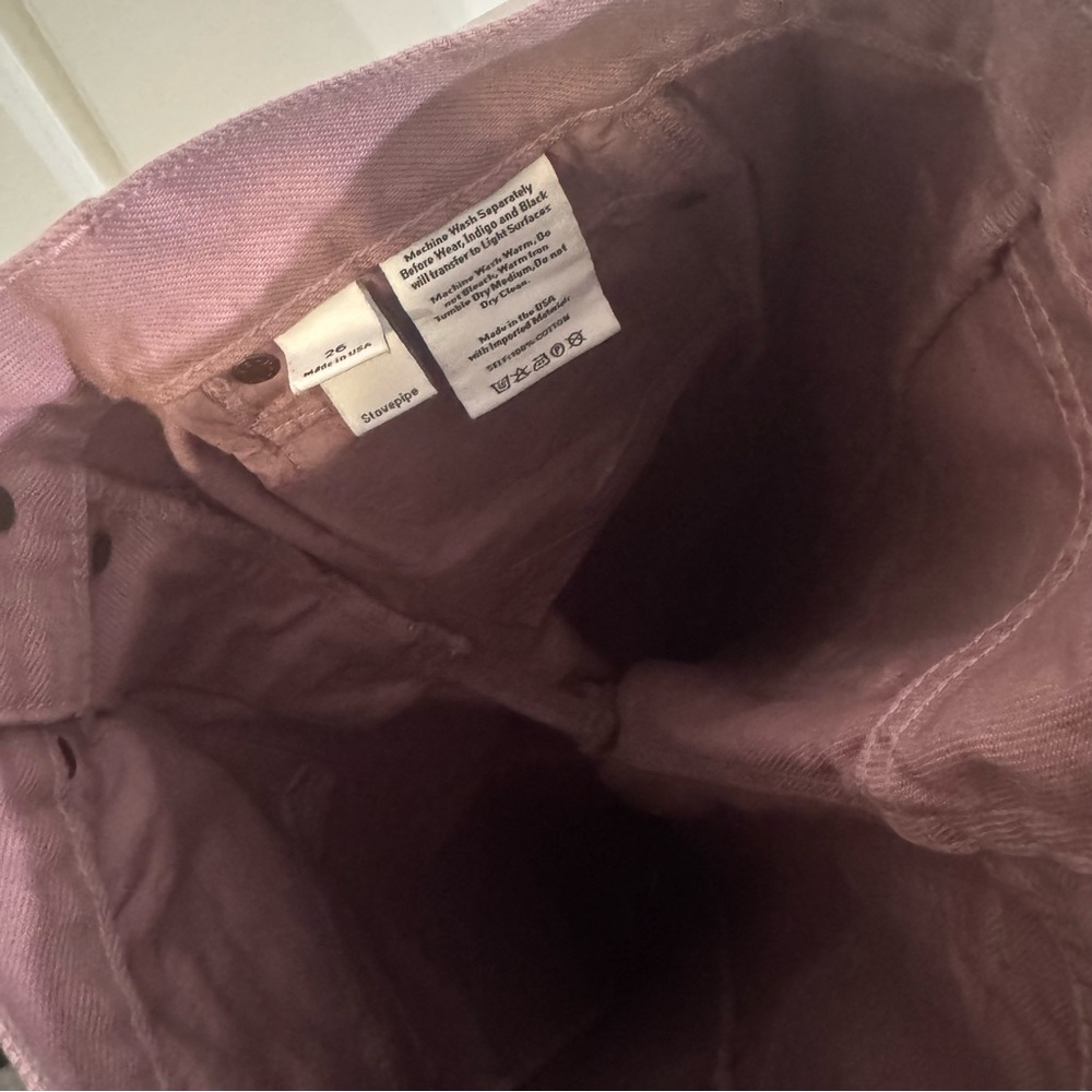 Proenza Schouler White Label Washed Denim Cropped Stovepipe Jeans in Pink - Picture 7 of 13